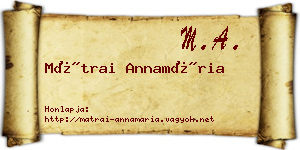 Mátrai Annamária névjegykártya