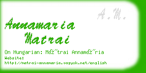 annamaria matrai business card